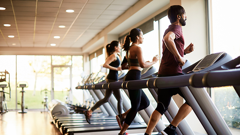 people on treadmills