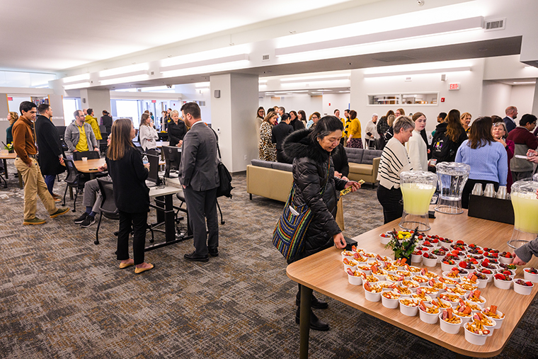 The reopening event marked the official ribbon cutting and public tour of the new space, showcasing individual study spaces, and innovative furniture concepts.