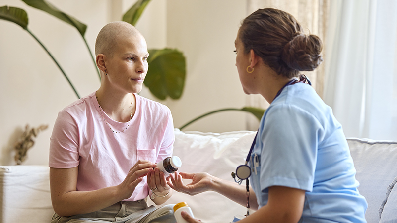 cancer patient with nurse