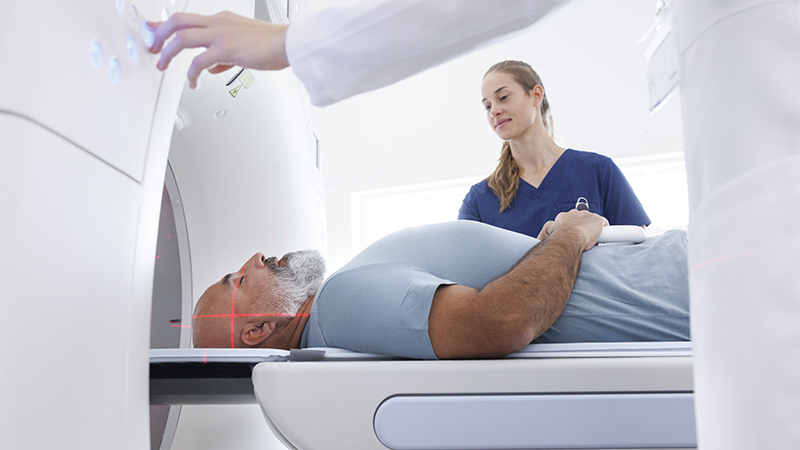 patient in scan machine