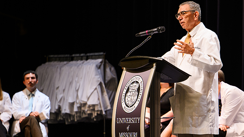 Dr. Barohn at ceremony