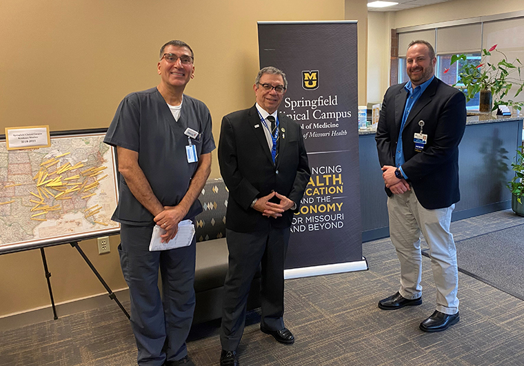 As most of you know, I am a neurologist, so I had to have a bit of time to meet with our two neurology clerkship directors in Springfield: Dr. Ahmed Robbie at Mercy (left) and Dr. Steven Ellis at CoxHealth (right).