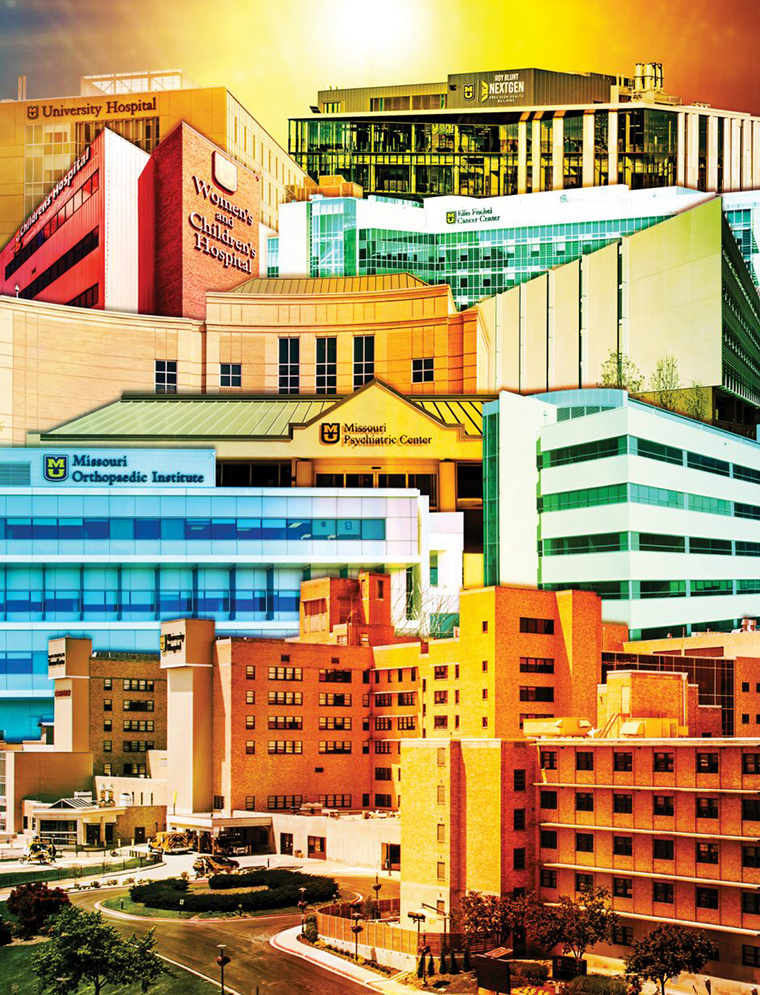 MU health buildings collage
