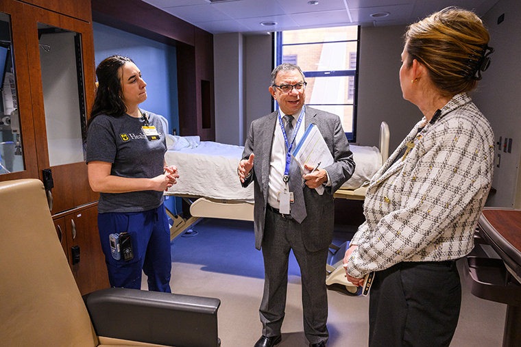 Ashley Baysinger, service line clinical supervisor, led an excellent tour of the unit. I am joined here with Ashley and Shanon Fucik, chief nursing officer.