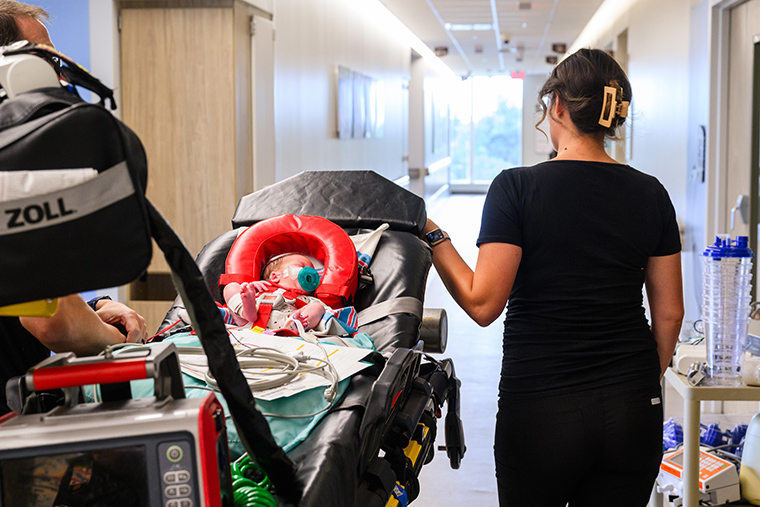 The last Neonatal Intensive Care Unit patient is moved from the NICU on Keene St. to the new Children’s Hospital on June 11, 2024.