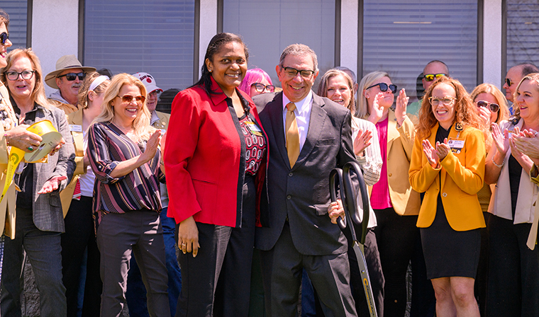  I’m standing with Laine Young-Walker, MD, at the Center for Child Well-Being’s building grand opening. 