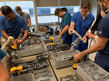 Photo of orthopaedic surgery residents in Bioskills Lab