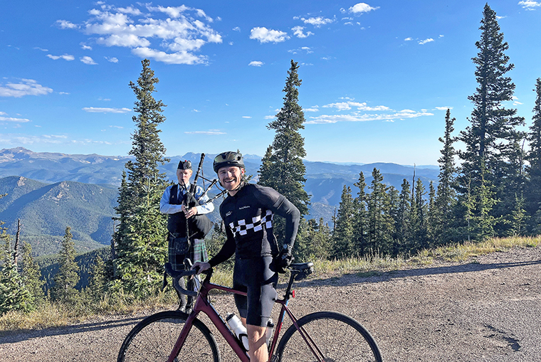 M3 Brennan Spellman sits atop the Juniper mountain pass in Colorado.