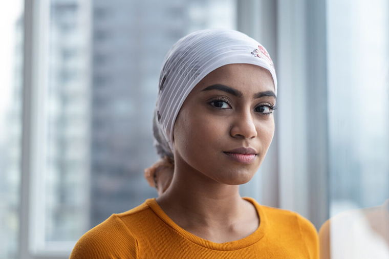 woman wearing a headscarf