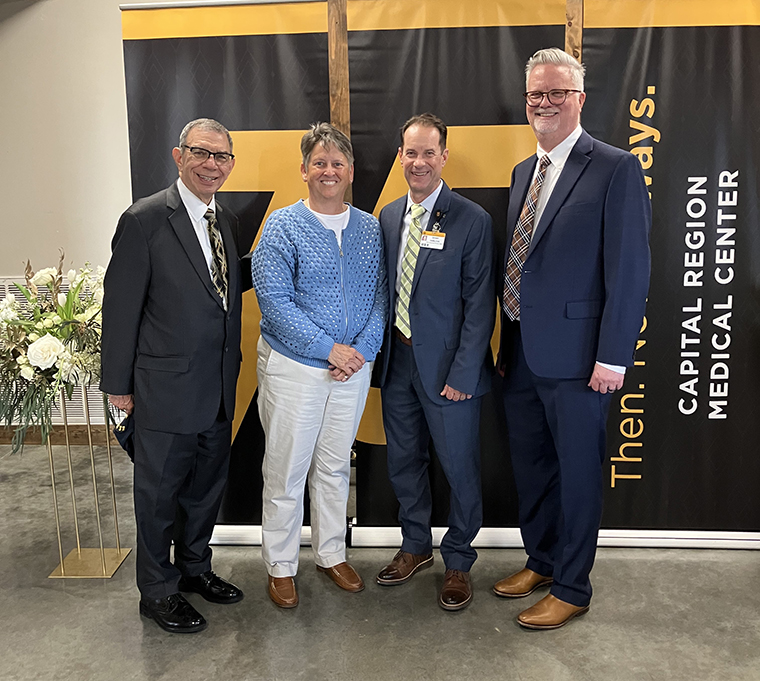 I’m with Dr. Diane Light, retired Capital Region surgeon; Denny Hamilton, chief operating officer at Capital Region; and Dr. Randy Haight, chief medical officer at Capital Region.
