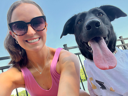 Myranda Grismore with her dog