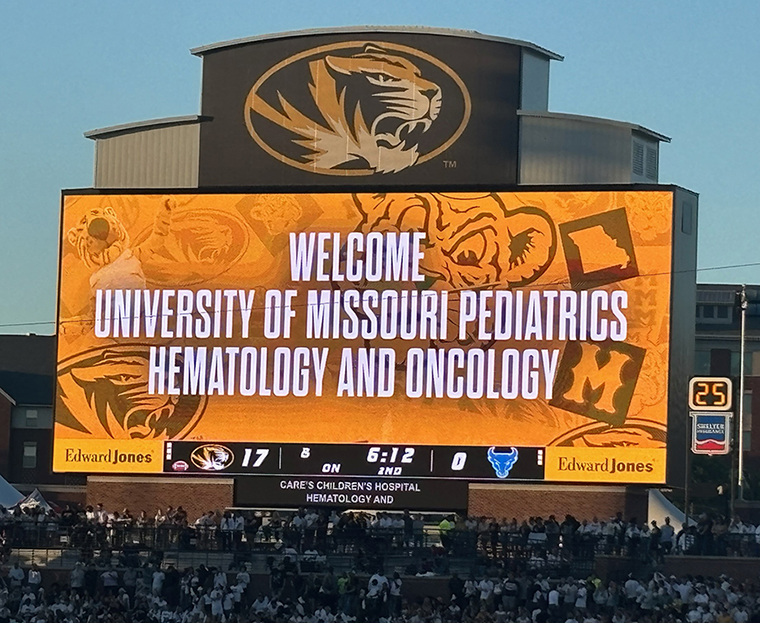 Although the game had already begun, Faurot Field welcomed our patients and employees. Photo courtesy of Tyler Severance