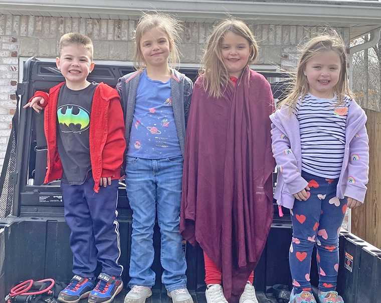 The Myears' four grandkids prepare for another Mizzou gameday in Columbia