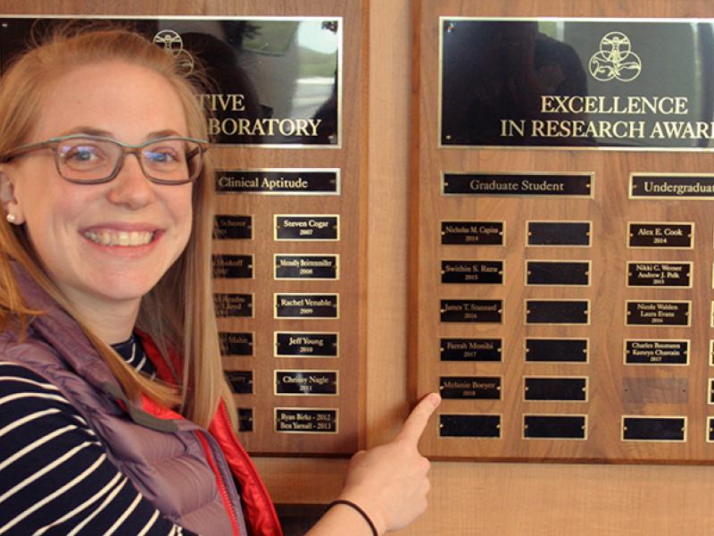 Melanie Boeyer earned the TLRO’s Excellence in Research Award in the graduate student category.