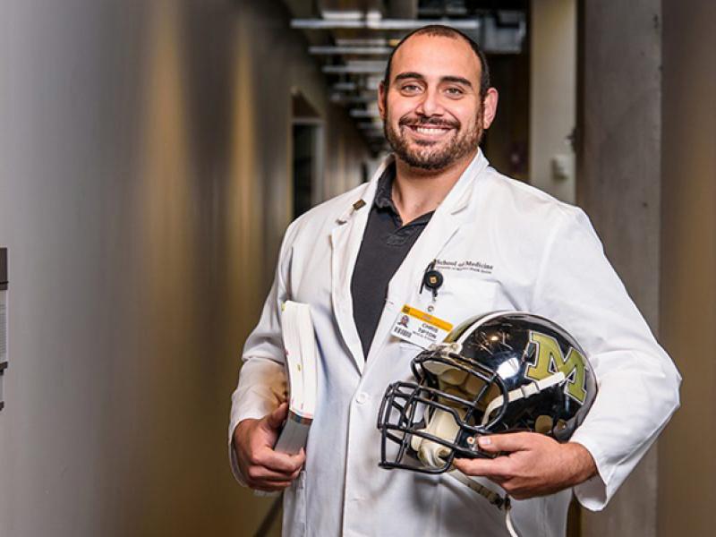 Chris Tipton played football at Missouri a decade ago. Now, with the help of the MedPrep program, he is a first-year medical student at MU.
