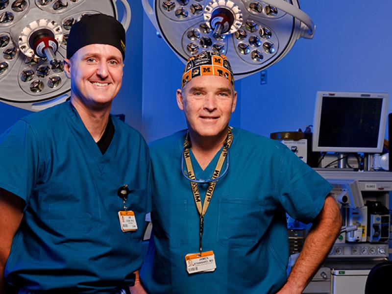 Doctors James P. Stannard, MD and James Cook, DVM, PhD