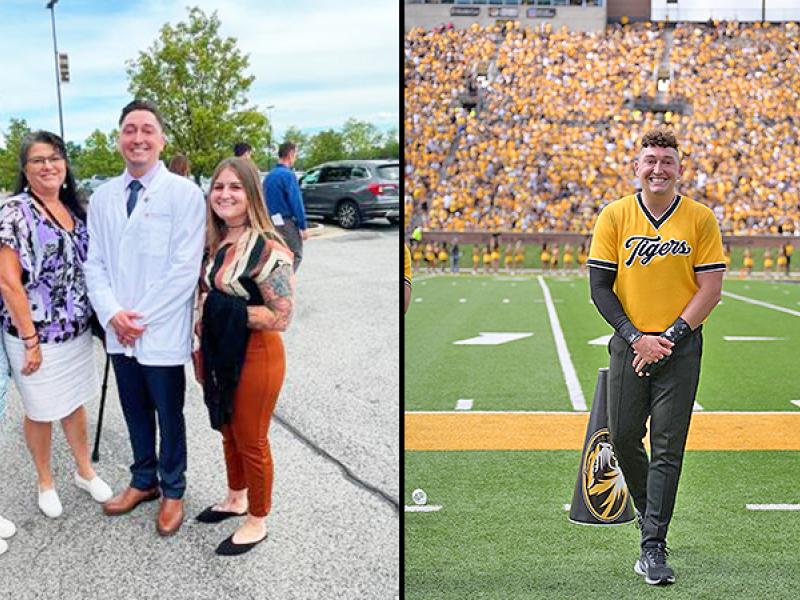 Nicholas Mullendore, a rising M3 at the School of Medicine and first-year student-athlete on the Mizzou Cheer team.