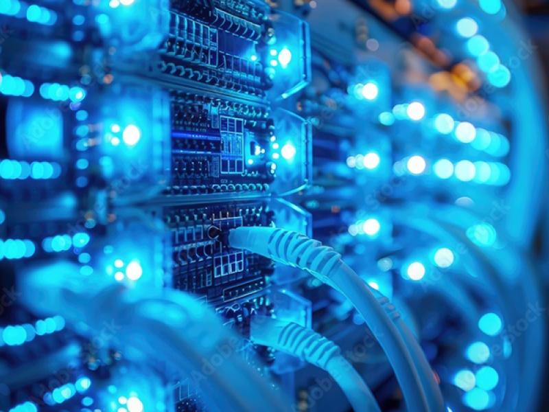 A photo of some networking cables.