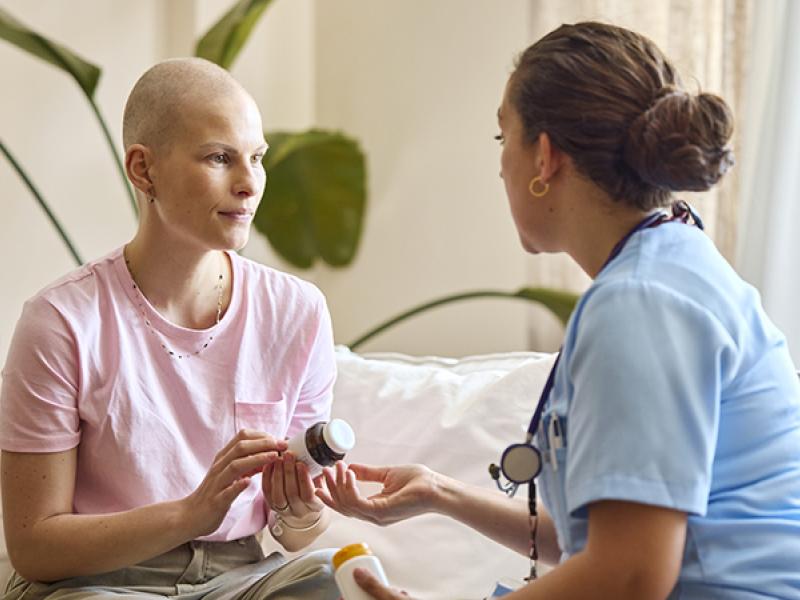 cancer patient with nurse