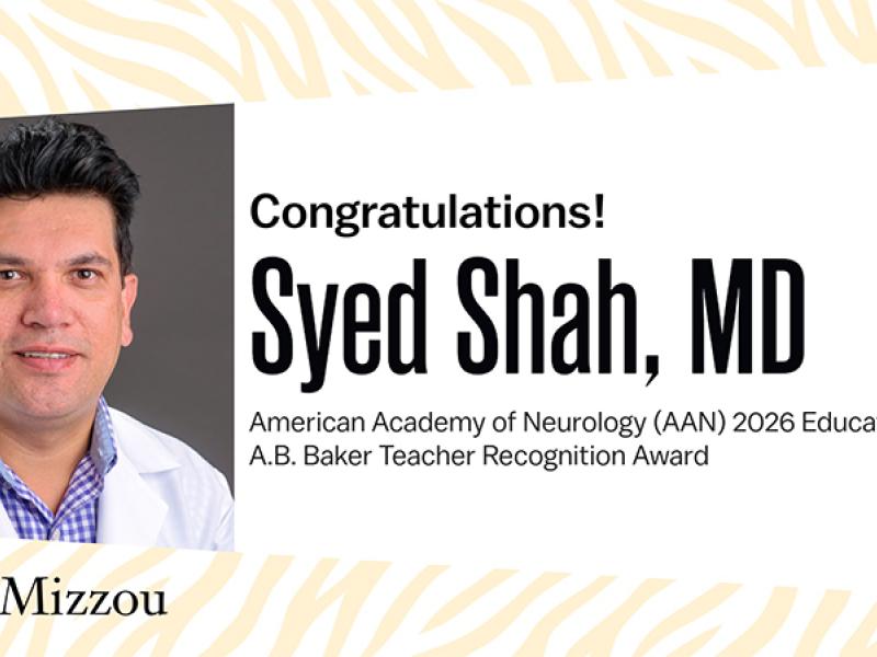 Syed Shah, MD, associate professor of Neurology at the University of Missouri School of Medicine